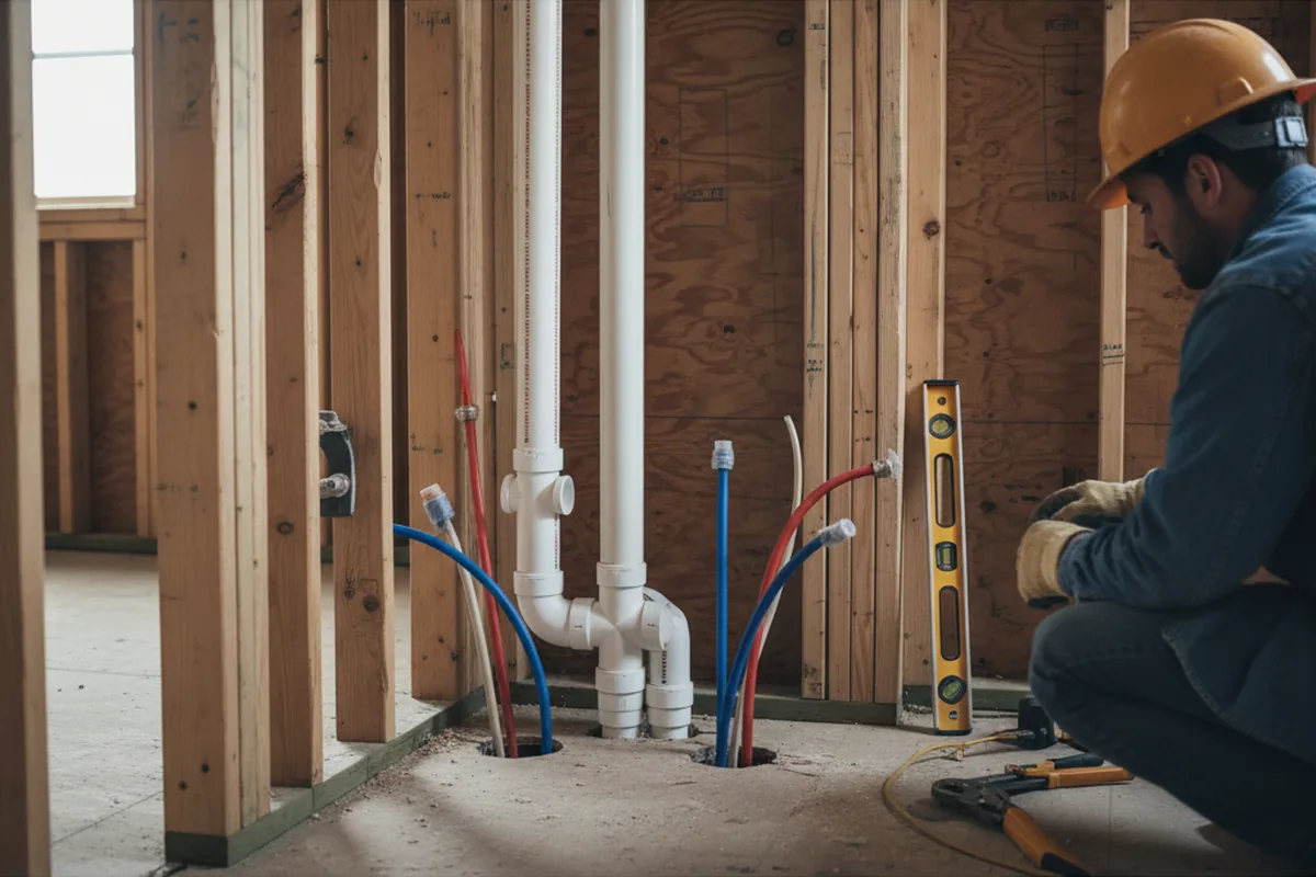 Drain and supply rough-in during Leak Detection in Wayland
